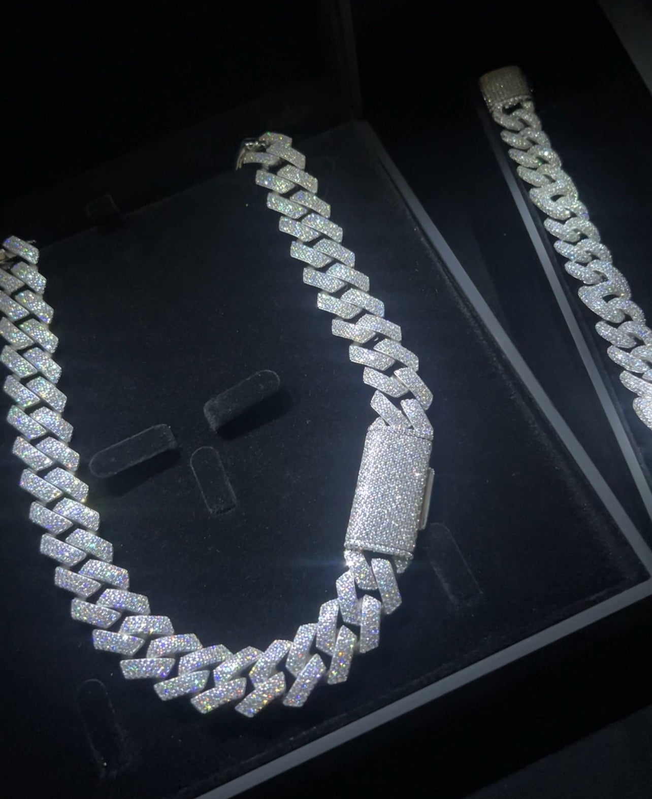 Solid 925 Silver 18mm 24in VVS Cuban Link Chain