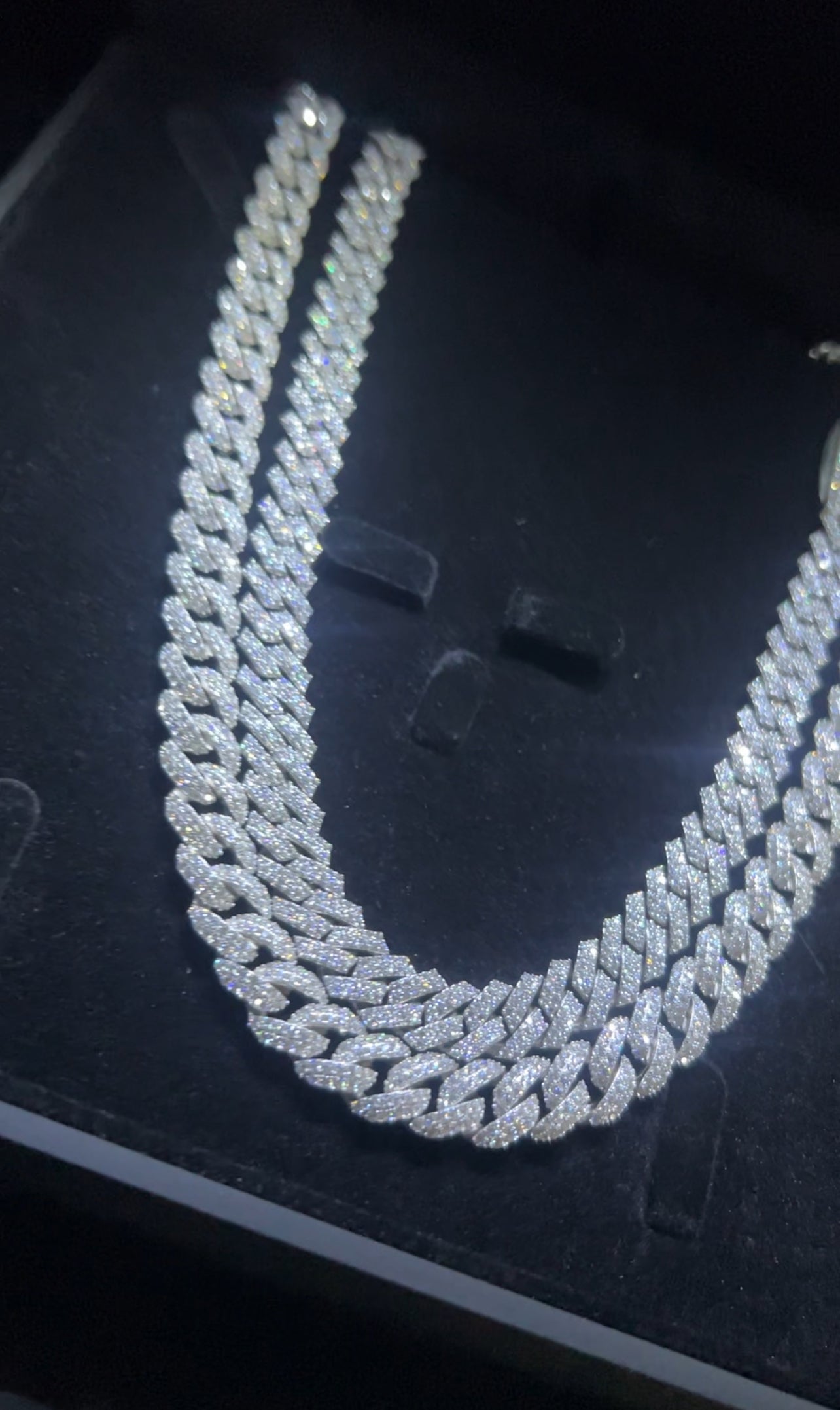 Solid 925 Silver 10mm 22in VVS Cuban Link Chain